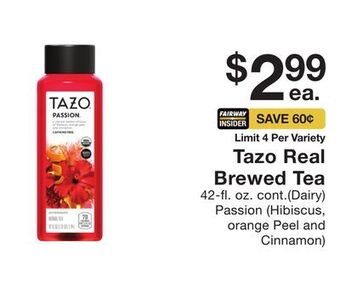 Fairway Store Market Tazo real brewed tea offer