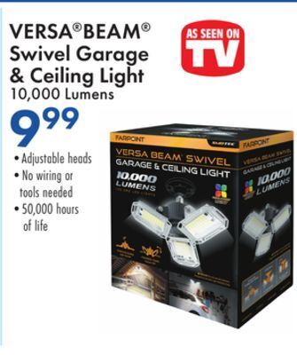 Boscov's Versa beam swivel garage & ceiling light offer