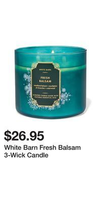 Bath & Body Works White barn fresh balsam 3-wick candle offer
