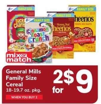 ACME General mills family size cereal offer