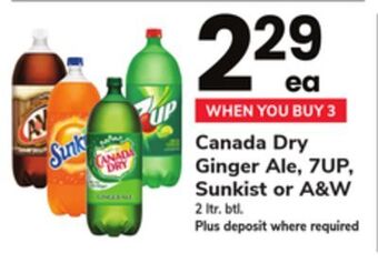 ACME Canada dry ginger ale, 7up, sunkist or a & w offer