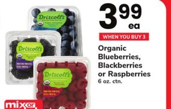 ACME Organic blueberries, blackberries or raspberries offer