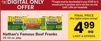 ACME Nathan's famous beef franks offer