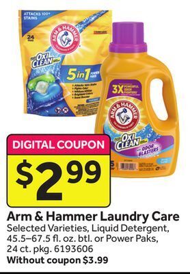 Stop&Shop Arm & hammer laundry care offer