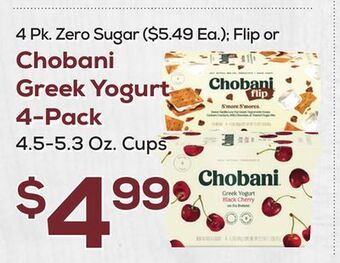 DeCicco & Sons Chobani greek yogurt 4-pack offer
