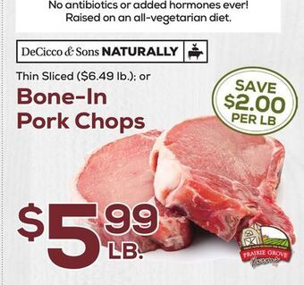 DeCicco & Sons Bone-in pork chops offer