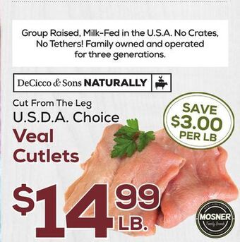 DeCicco & Sons Veal cutlets offer