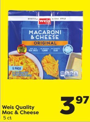 Weis Markets Weis quality mac & cheese offer