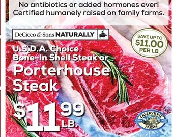 DeCicco & Sons Porterhouse steak offer
