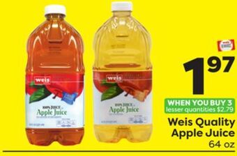 Weis Markets Weis quality apple juice offer