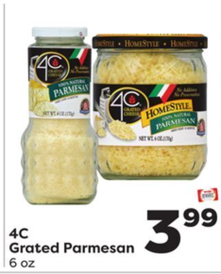 Weis Markets 4c grated parmesan offer