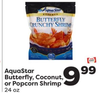 Weis Markets Aquastar butterfly, coconut, or popcorn shrimp offer