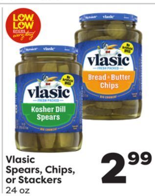 Weis Markets Vlasic spears, chips, or stackers offer