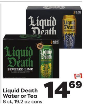 Weis Markets Liquid death water or tea offer