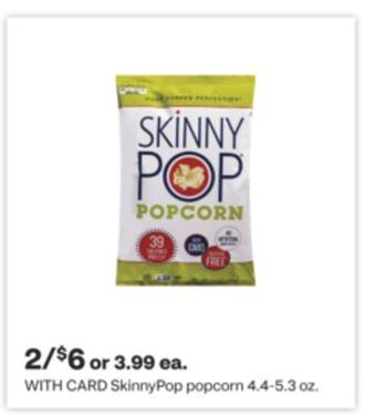 CVS Skinnypop popcorn 4.4-5.3 oz offer