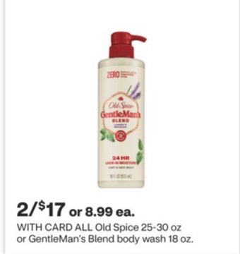 CVS All old spice 25-30 oz or gentleman's blend body wash 18 oz offer