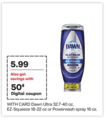 CVS Dawn ultra 32.7-40 oz, ez-squeeze 18-22 oz or powerwash spray 16 oz offer