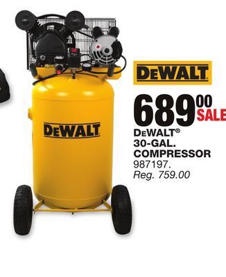 Blain's Farm & Fleet Dewalt 30-gal. compressor offer