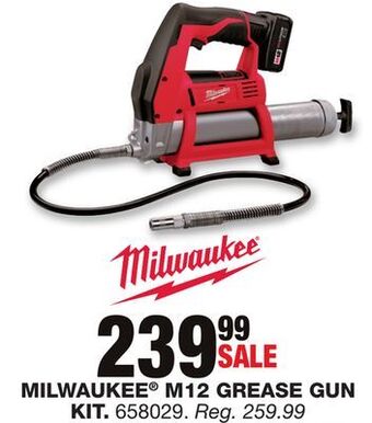 Blain's Farm & Fleet Milwaukee m12 grease gun kit offer