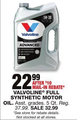 Blain's Farm & Fleet Valvoline full synthetic motor oil offer