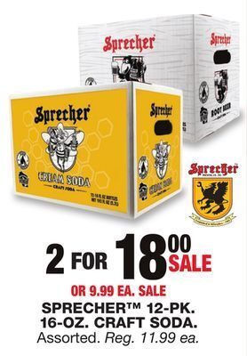 Blain's Farm & Fleet Sprecher 12-pk. 16-oz. craft soda offer