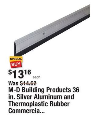 The Home Depot M-d building products 36 in. silver aluminum and thermoplastic rubber commercial screw-on door sweep offer