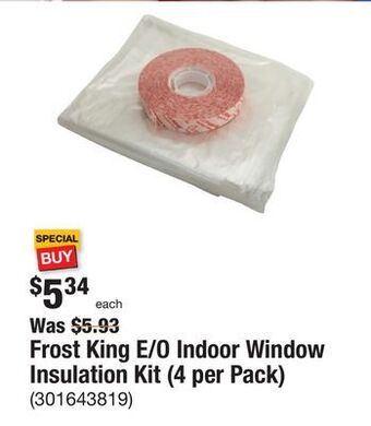 The Home Depot Frost king e/o indoor window insulation kit (4 per pack) offer