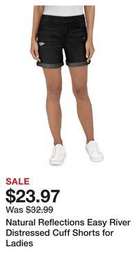 Cabela's Natural reflections easy river distressed cuff shorts for ladies offer