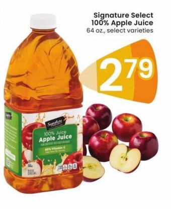 Albertsons Signature Select 100% Apple Juice 64 oz. offer