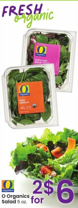 Albertsons O Organics Salad 5 oz. offer