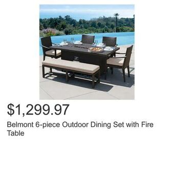 Costco Belmont 6-piece outdoor dining set with fire table offer