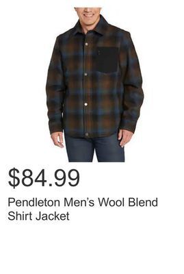 Costco Pendleton men's wool blend shirt jacket offer