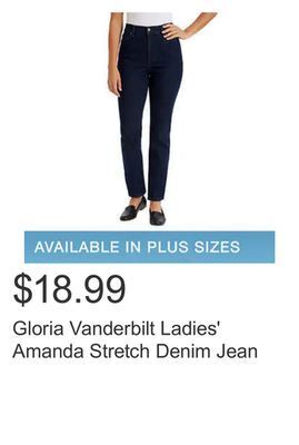 Costco Gloria vanderbilt ladies' amanda stretch denim jean offer