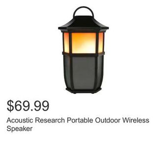 Costco Acoustic research portable outdoor wireless speaker offer