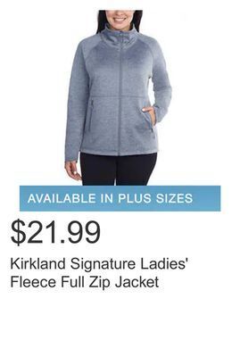 Costco Kirkland signature ladies' fleece full zip jacket offer