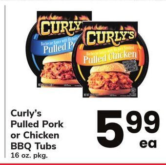 ACME Curly's pulled pork or chicken bbq tubs offer