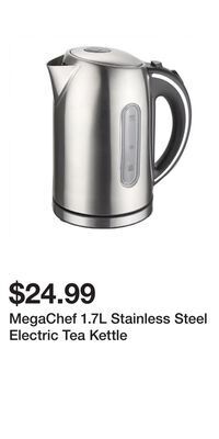 BJ’s Megachef 1.7l stainless steel electric tea kettle offer