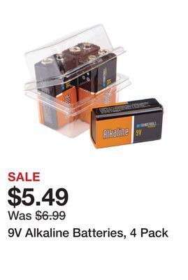 Harbor Freight Tools 9v alkaline batteries, 4 pack offer
