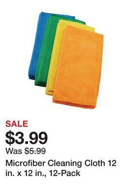 Microfiber cleaning cloth 12 in. x 12 in., 12-pack