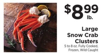 ShopRite Large snow crab clusters offer
