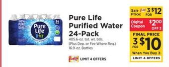 ShopRite Purified water 24-pack offer