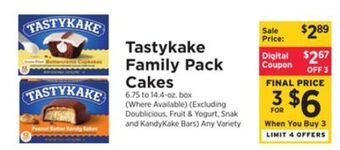 ShopRite Family pack cakes offer