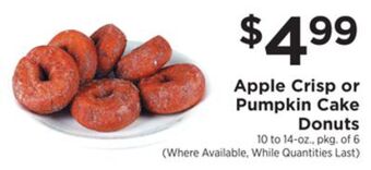 ShopRite Apple crisp or pumpkin cake donuts offer