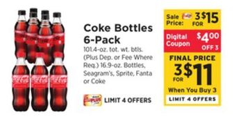 ShopRite Coke bottles 6-pack offer