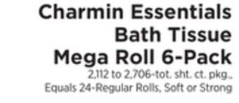 ShopRite Essentials bath tissue mega roll 6-pack offer