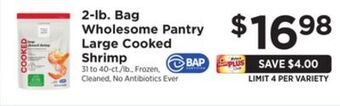 ShopRite 2-lb. bag wholesome pantry large cooked shrimp offer