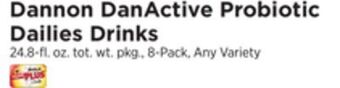 ShopRite Danactive probiotic dailies drinks offer
