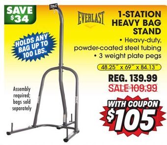 Big 5 Everlast single-station heavy bag stand offer