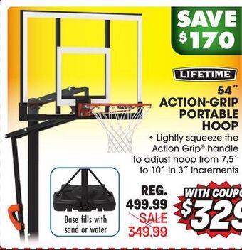 Big 5 Lifetime 54 action grip portable hoop offer