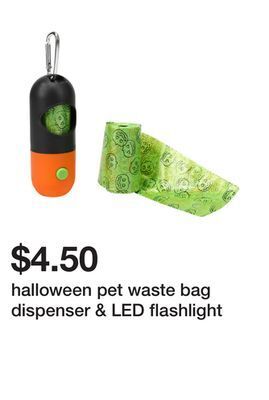 Five Below Halloween pet waste bag dispenser & led flashlight offer